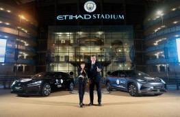 Stella Li and Ferran Soriano at the Etihad Stadium, 2026, pair